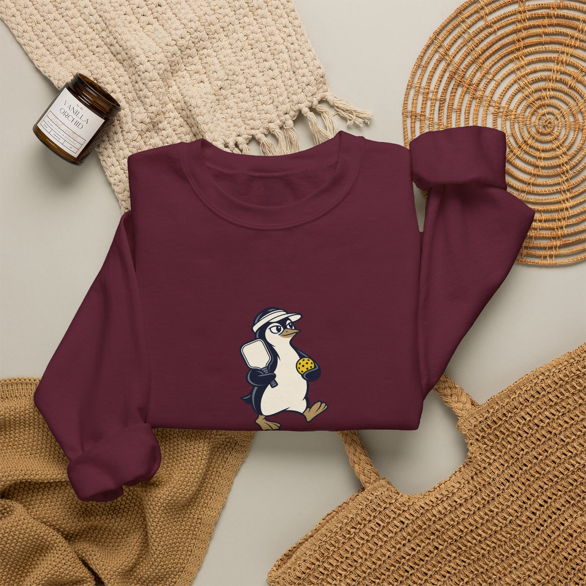 Penguin pickleball crewneck sweatshirt, Cool Under Pressure
