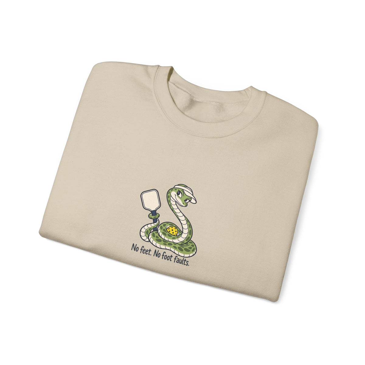 Snake pickleball crewneck sweatshirt, No Feet, No Foot Faults