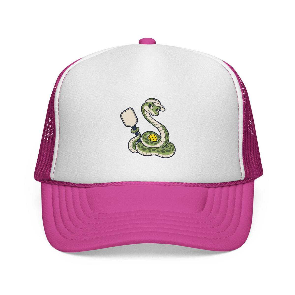 Pickleball snake trucker hat in Pink