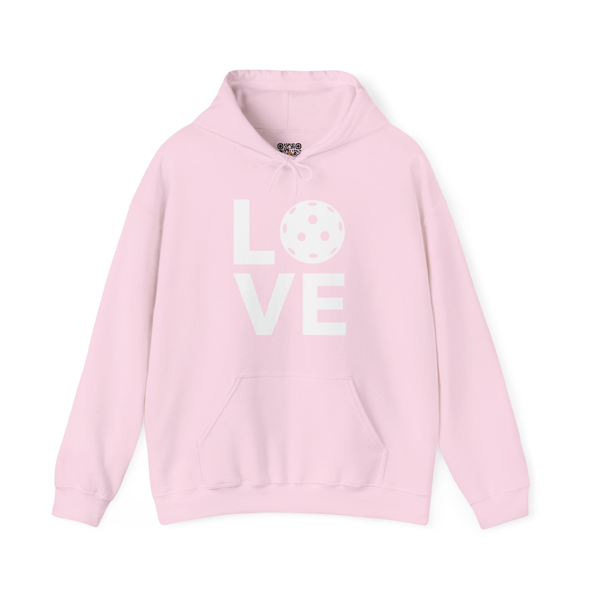 Pickleball Hoodie - LOVE Pickleball with a White Pickleball