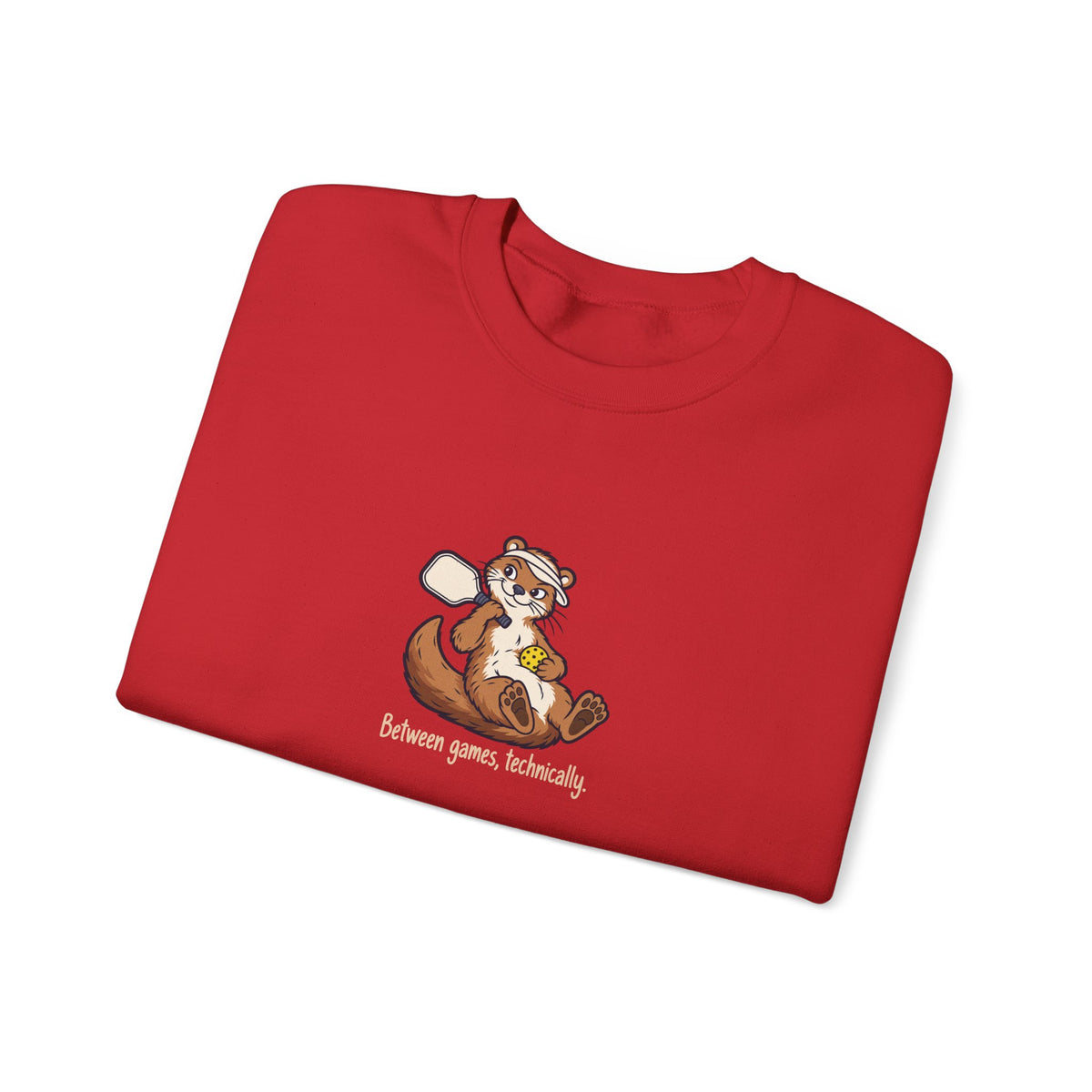 Otter pickleball crewneck sweatshirt, Between Games, Technically