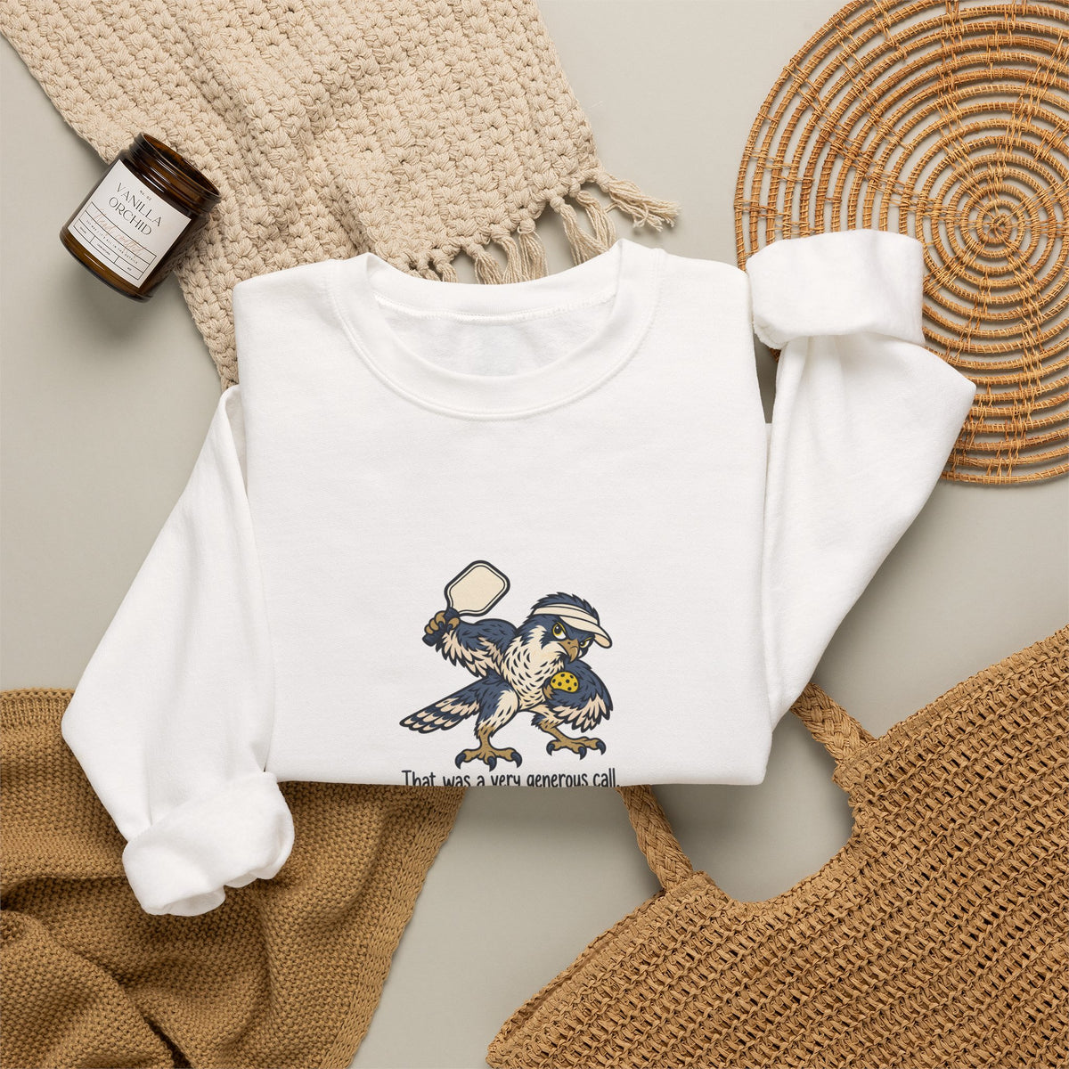 Falcon pickleball crewneck sweatshirt, That Was a Very Generous Call
