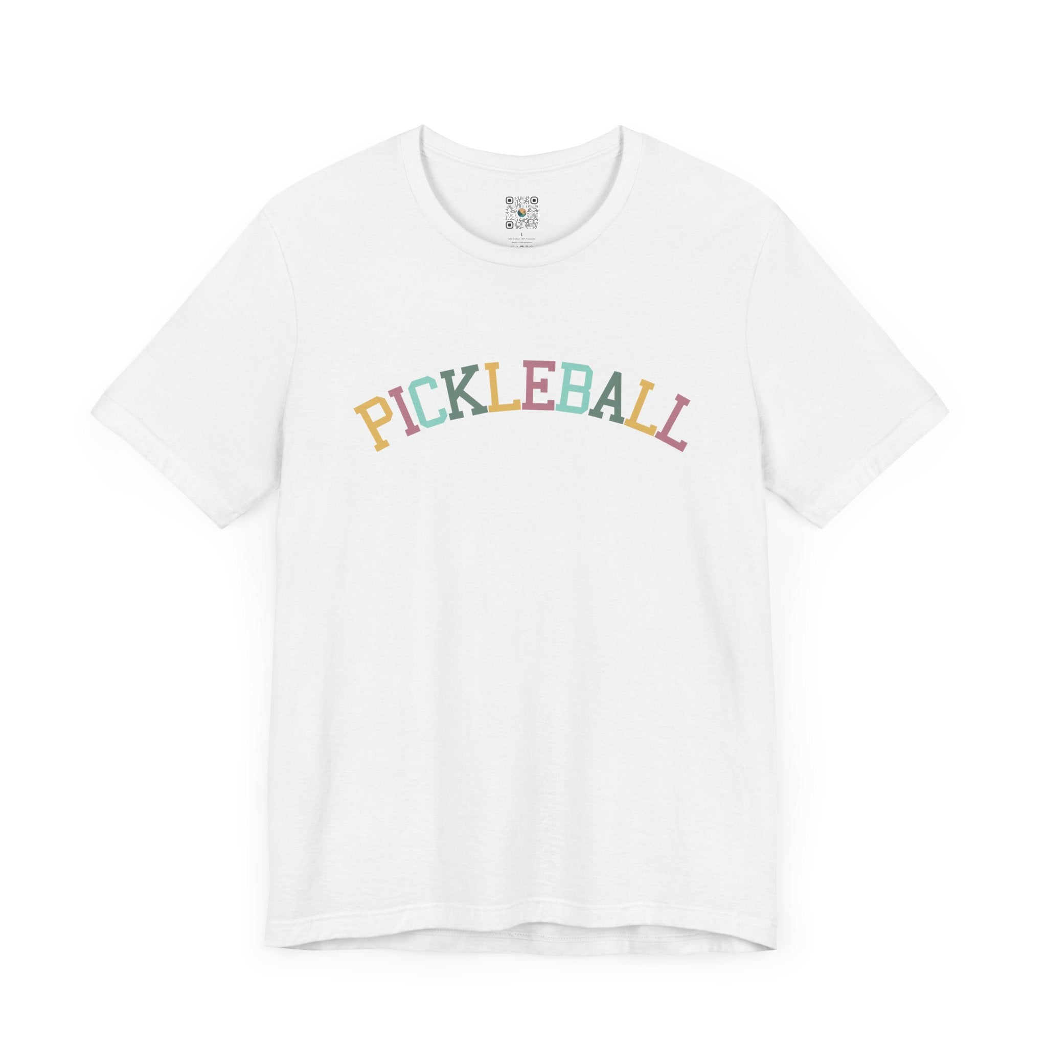 Pickleball T-Shirt - Colorful Arched Pickleball Design