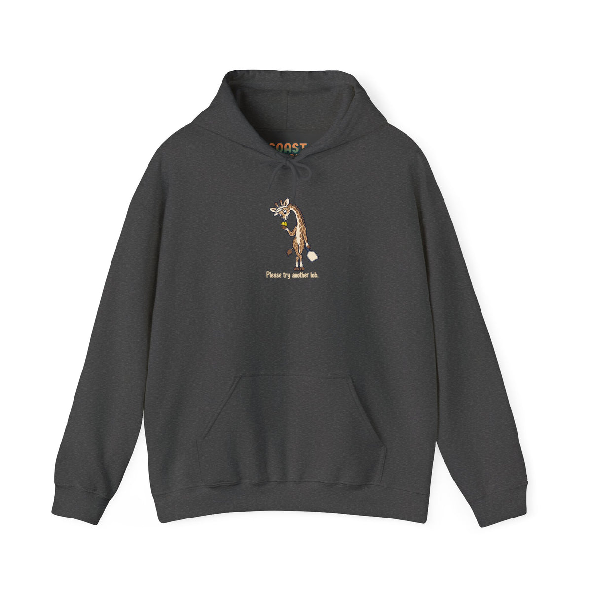 Giraffe pickleball hoodie in Dark Heather