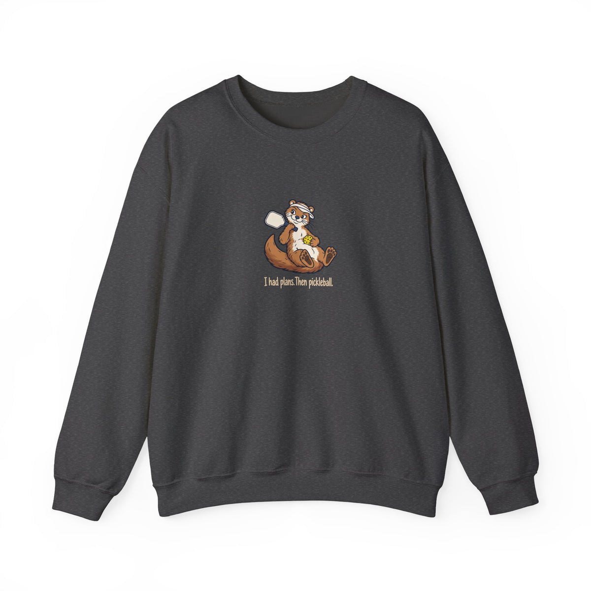Otter pickleball crewneck sweatshirt in Dark Heather