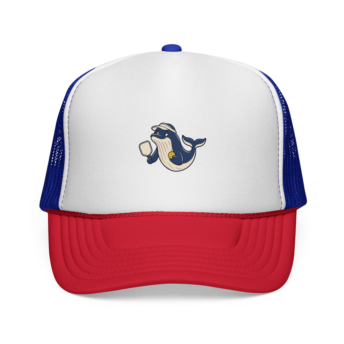 Whale pickleball trucker hat in Blue/Red