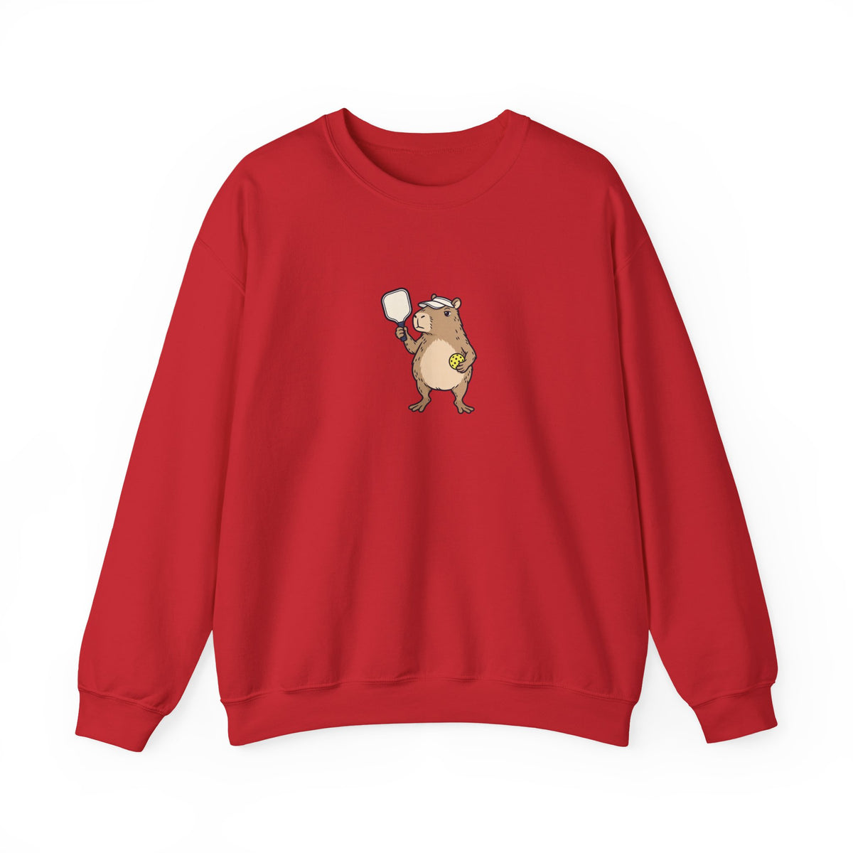 Capybara Pickleball Crewneck Sweatshirt - No Rush, We Play to Eleven