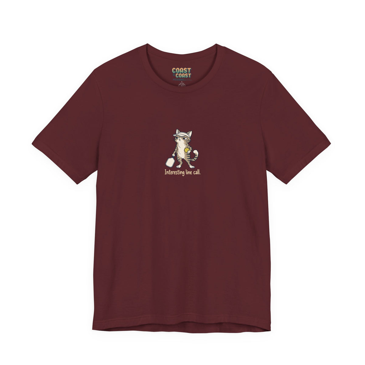 Cat pickleball t-shirt in Maroon