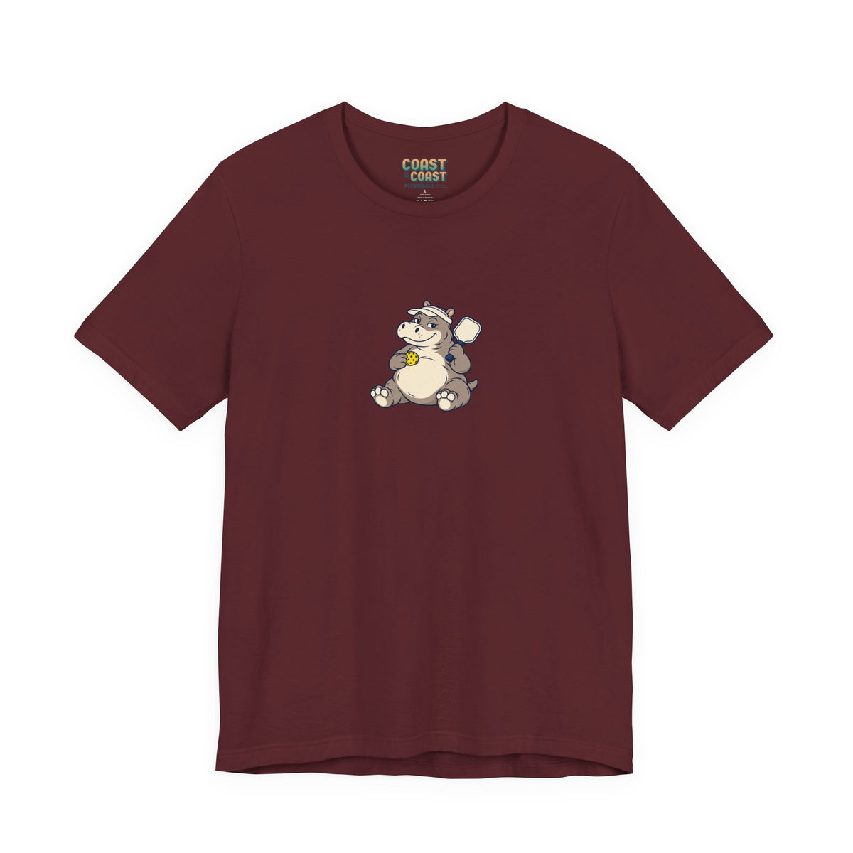 Hippo pickleball t-shirt in Maroon