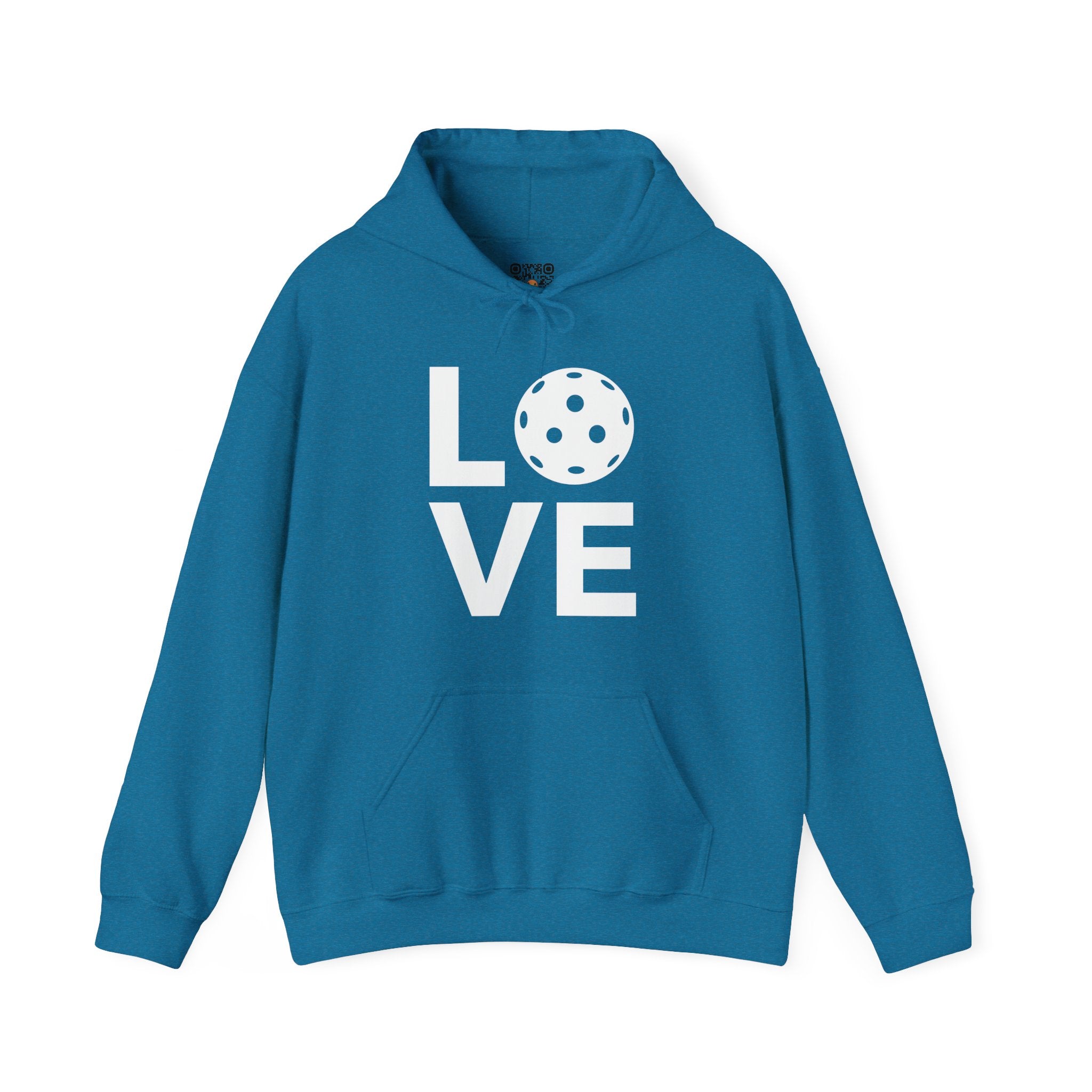Pickleball Hoodie - LOVE Pickleball with a White Pickleball