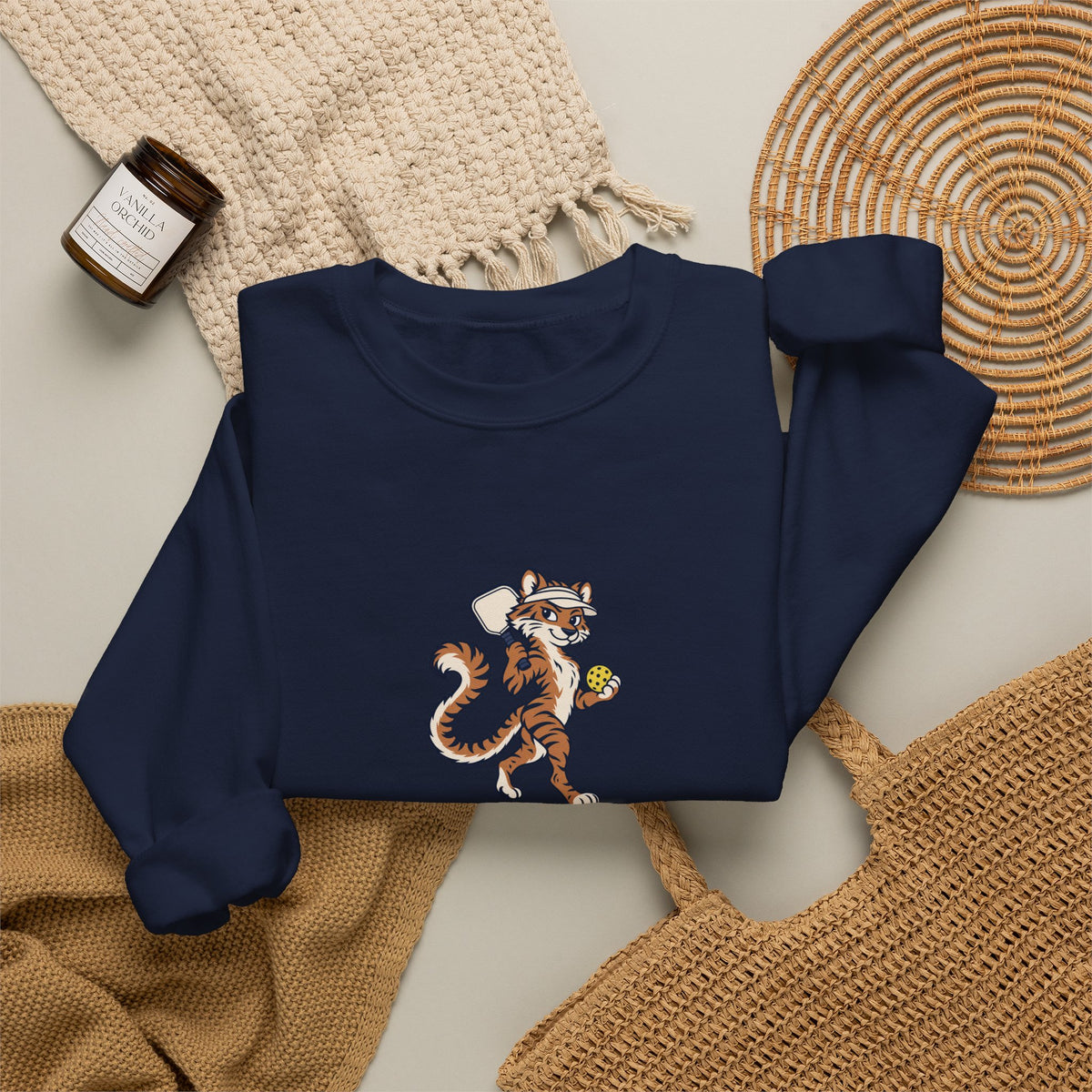 Tiger pickleball crewneck sweatshirt, Eye of the Tiger Dink