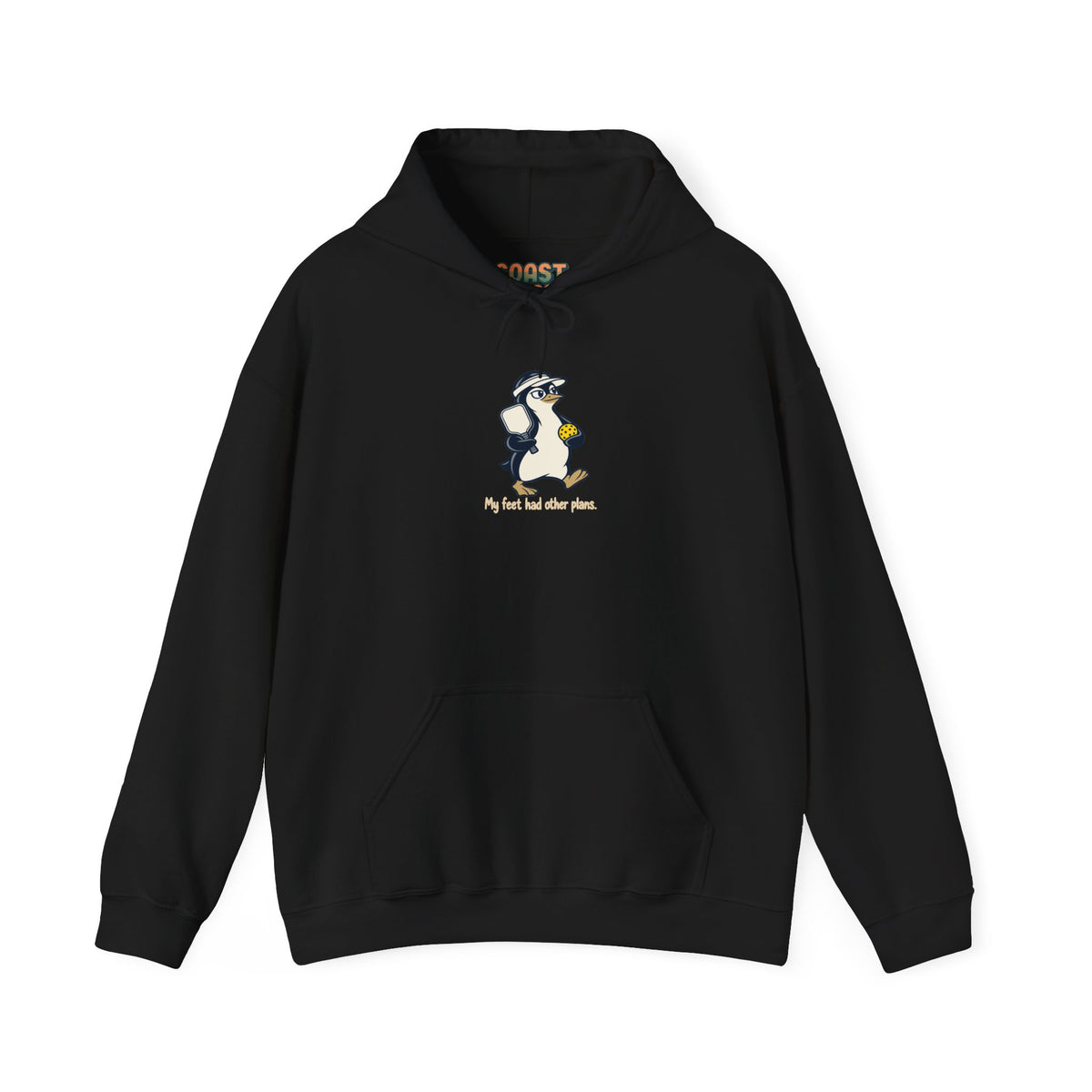 Penguin pickleball hoodie in Black