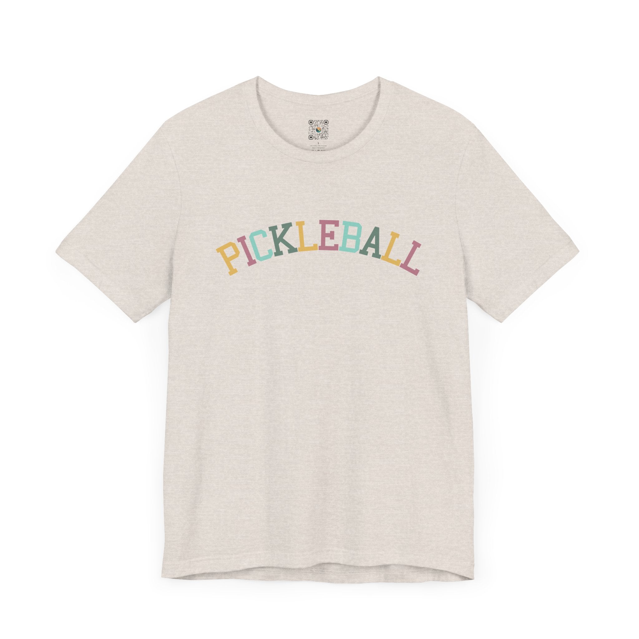 Pickleball T-Shirt - Colorful Arched Pickleball Design