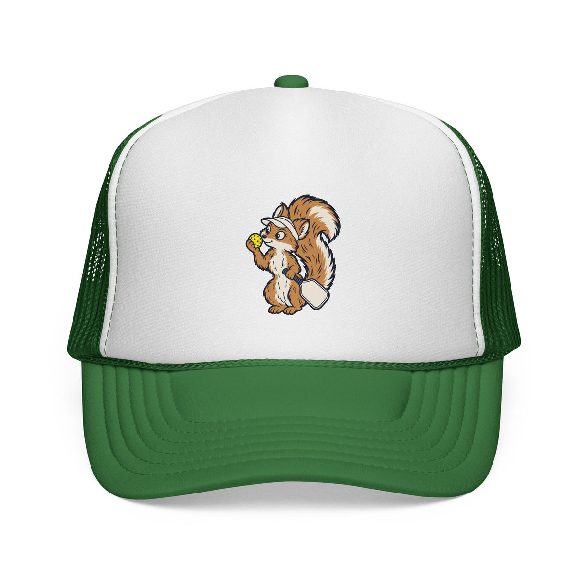 Squirrel pickleball trucker hat in Green