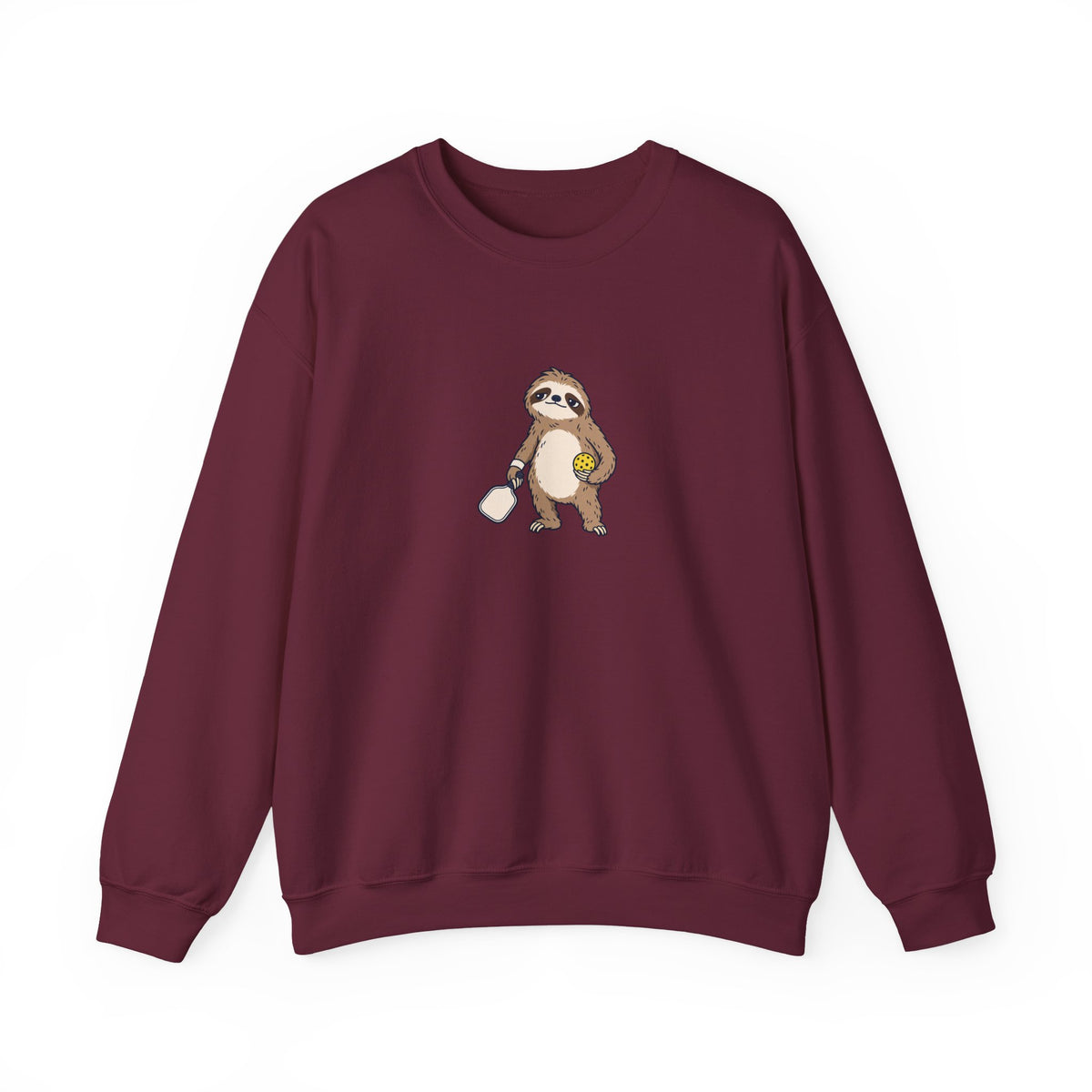 Sloth Pickleball Crewneck Sweatshirt - Saving Energy for Game Point
