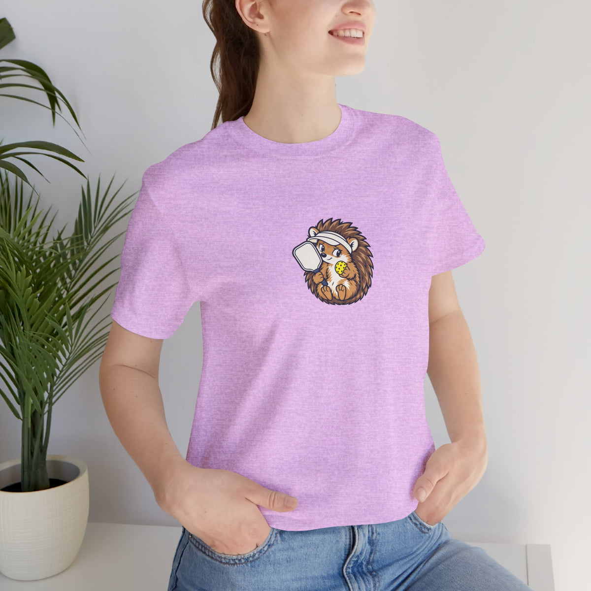Hedgehog pickleball t-shirt, Small Player, Full Commitment