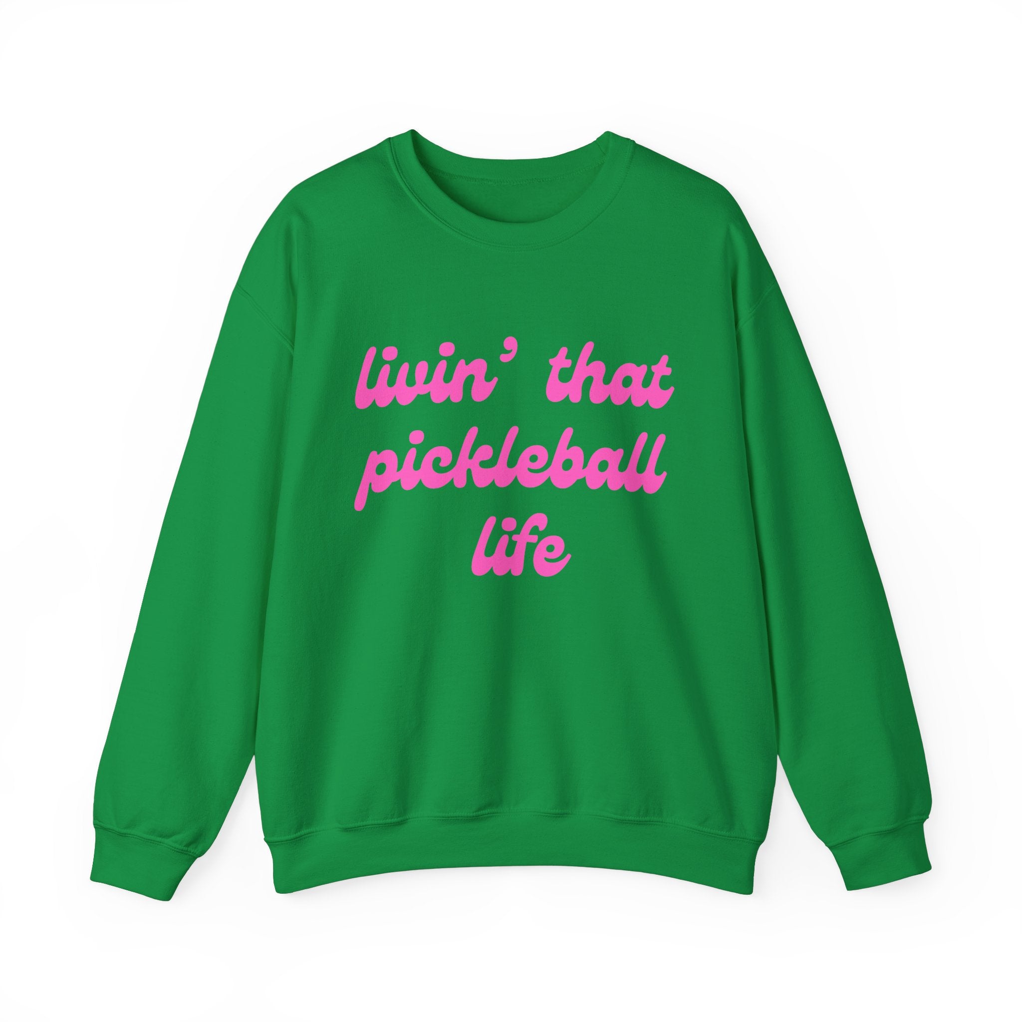 Heavy Blend Crewneck Sweatshirt | Livin' That Pickleball Life | Pink Wednesdays Collection