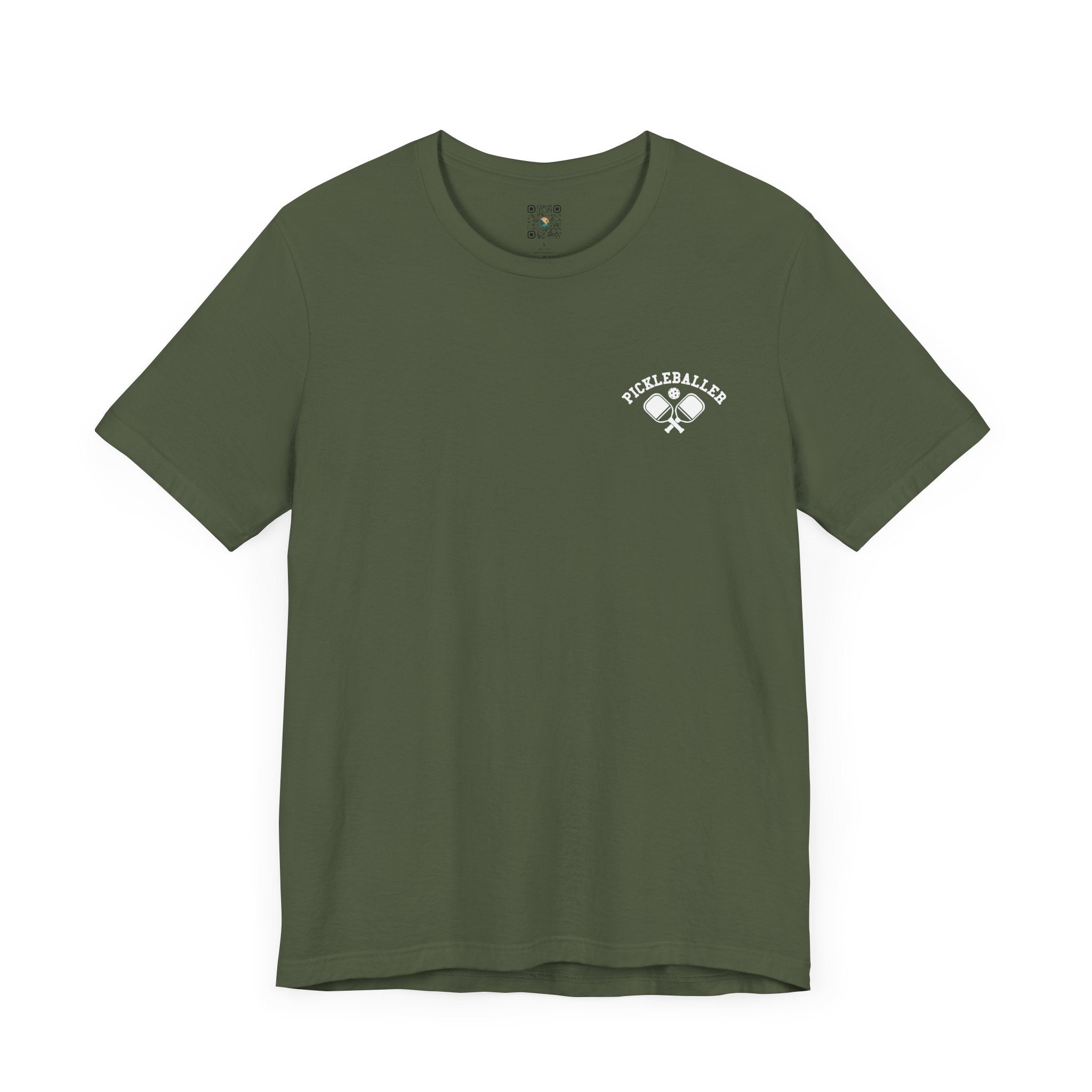 Pickleball T-Shirt - Pickleballer with Paddles, in White