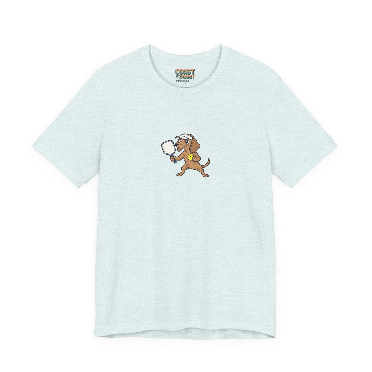Dachshund pickleball t-shirt in Heather Ice Blue