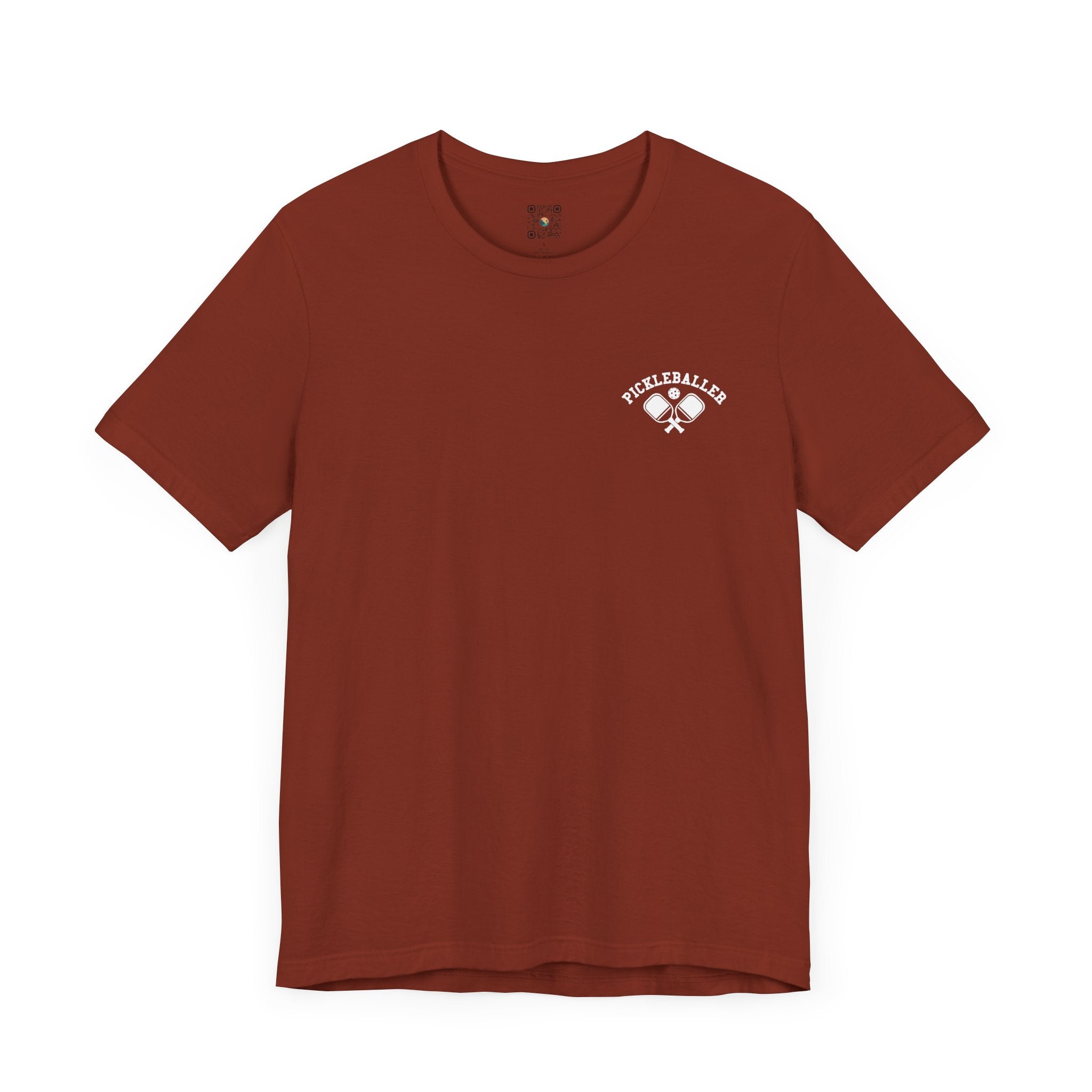 Pickleball T-Shirt - Pickleballer with Paddles, in White
