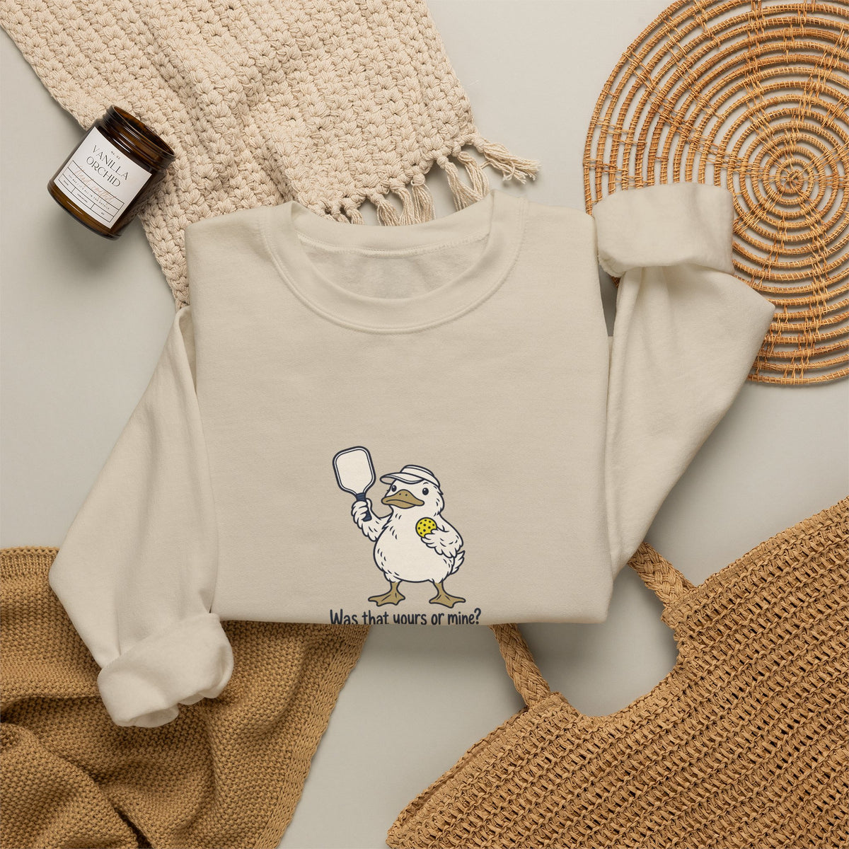 Duck pickleball crewneck sweatshirt, Was That Yours or Mine