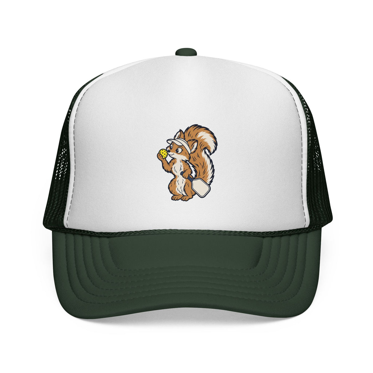 Squirrel pickleball trucker hat in Dark Green
