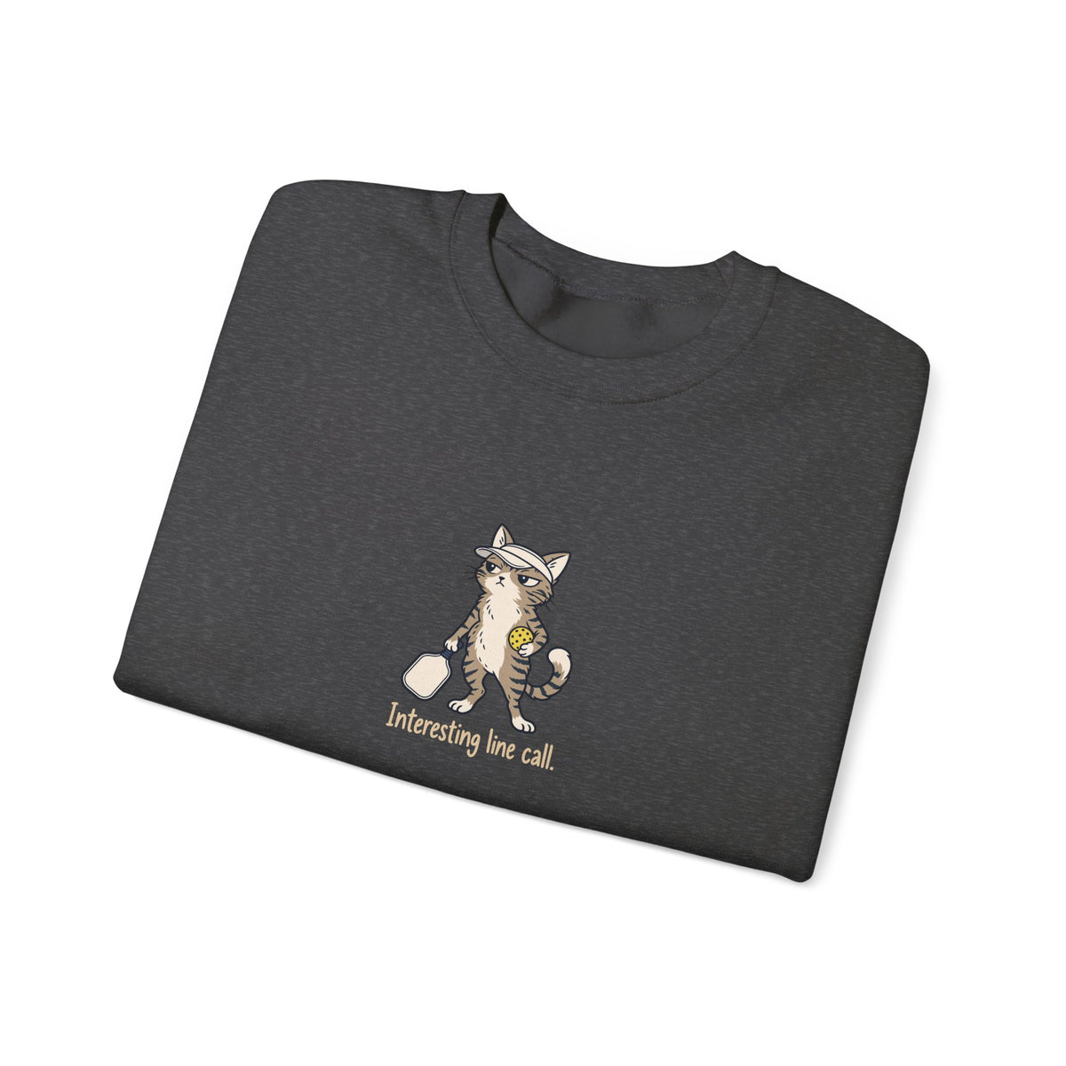 Cat pickleball crewneck sweatshirt, Interesting Line Call