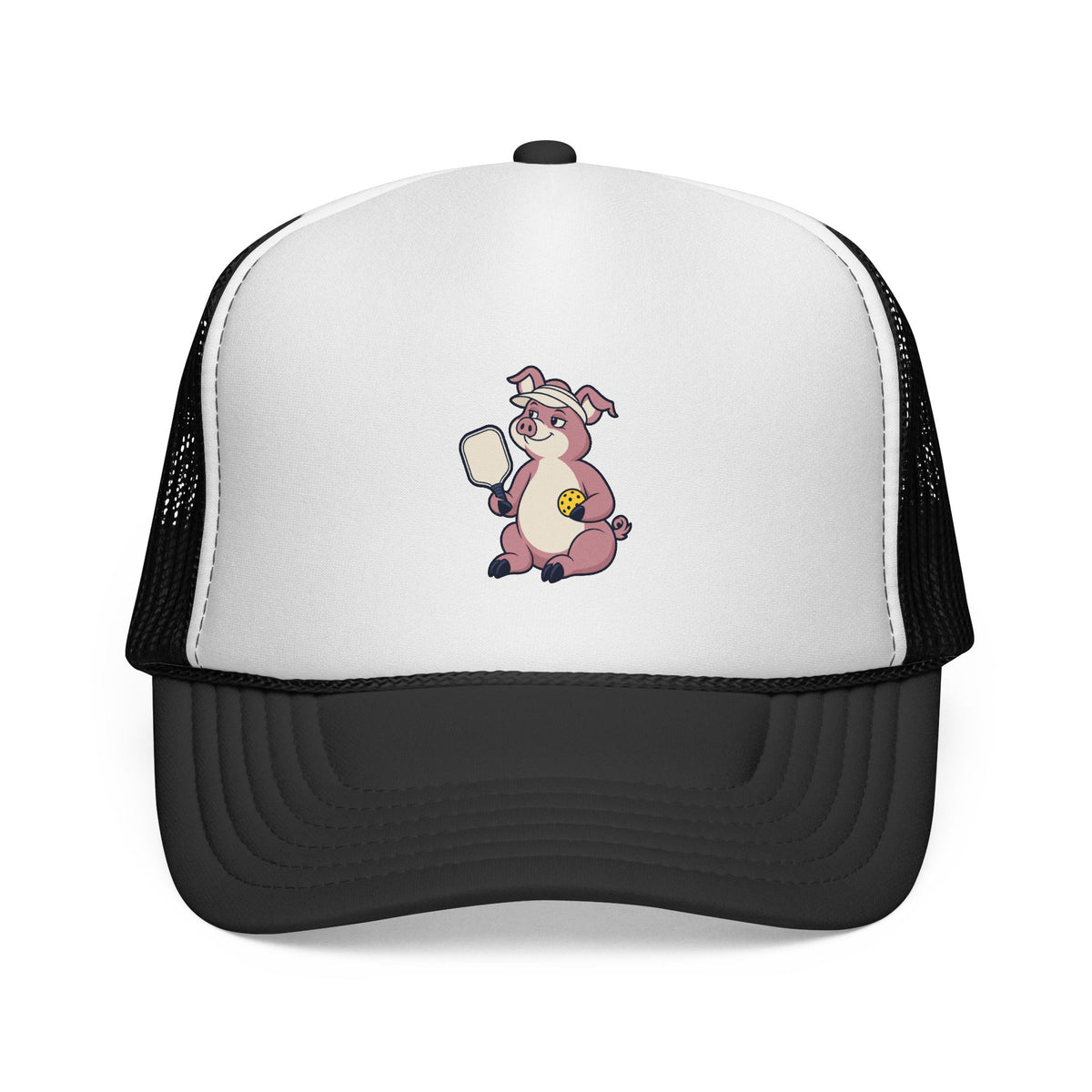 Pig pickleball trucker hat in Black