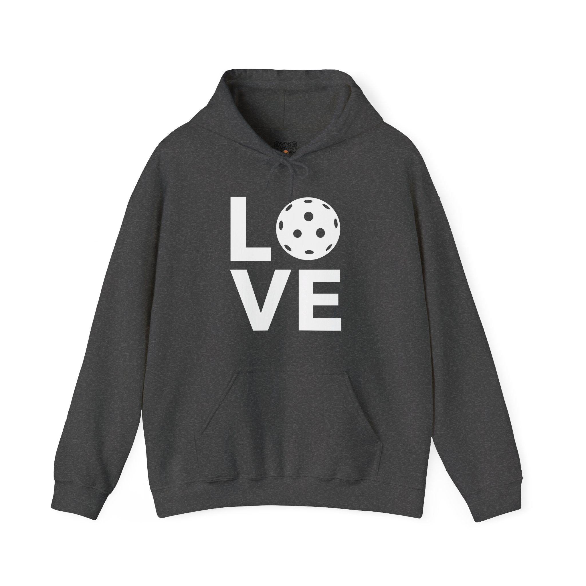 Pickleball Hoodie - LOVE Pickleball with a White Pickleball