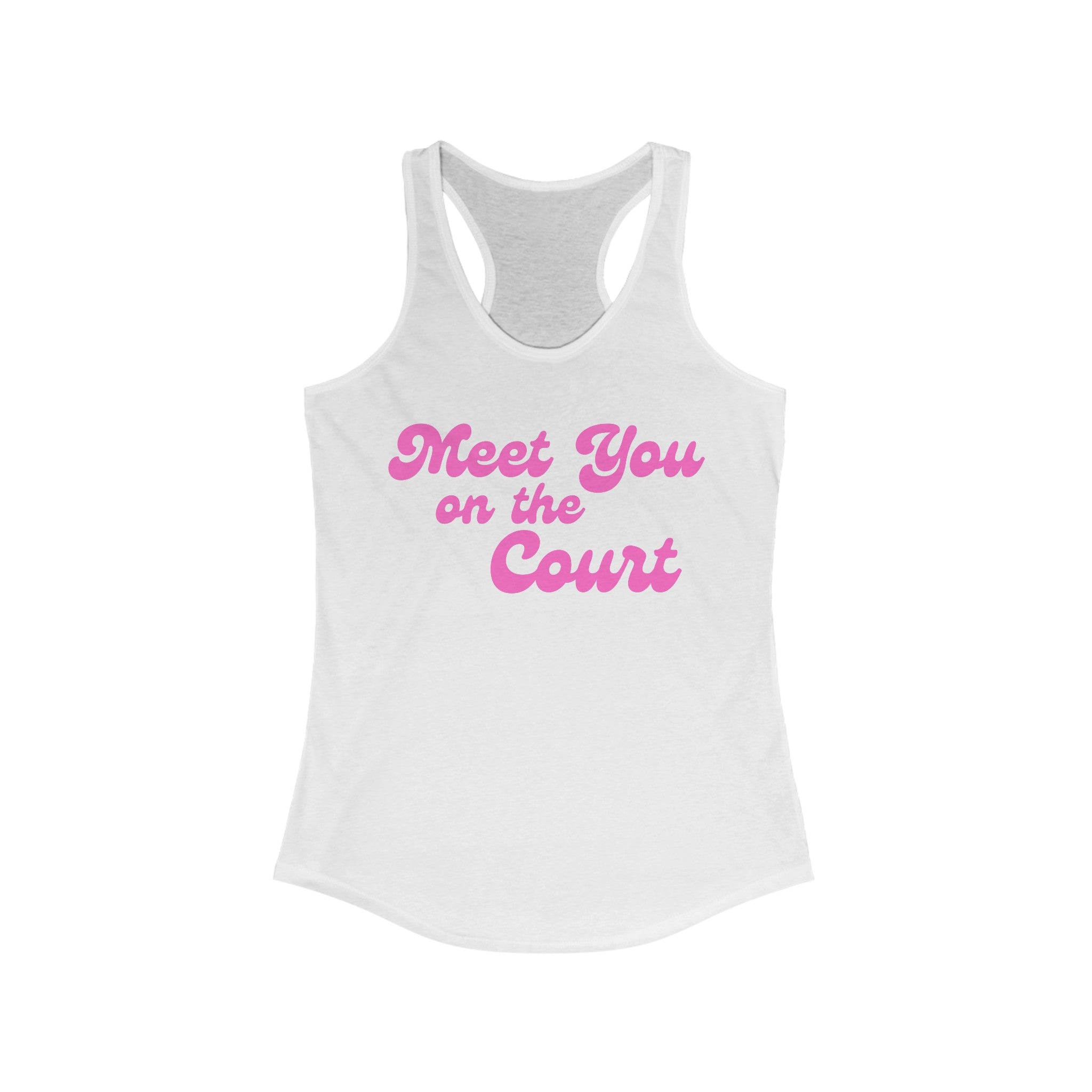 Women's Racerback Slim Fit Pickleball Tank | Meet You on the Court | Pink Wednesdays Collection