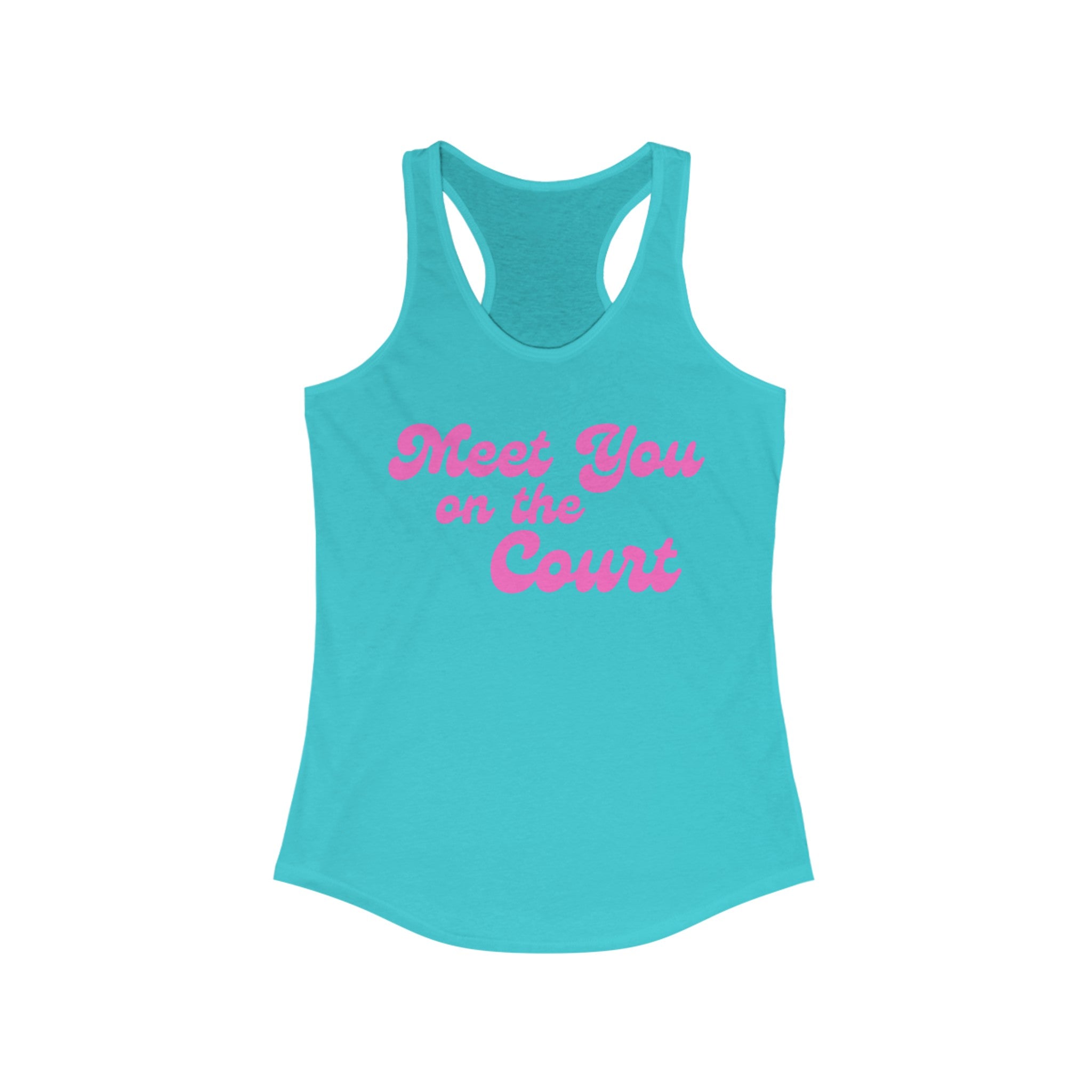 Women's Racerback Slim Fit Pickleball Tank | Meet You on the Court | Pink Wednesdays Collection