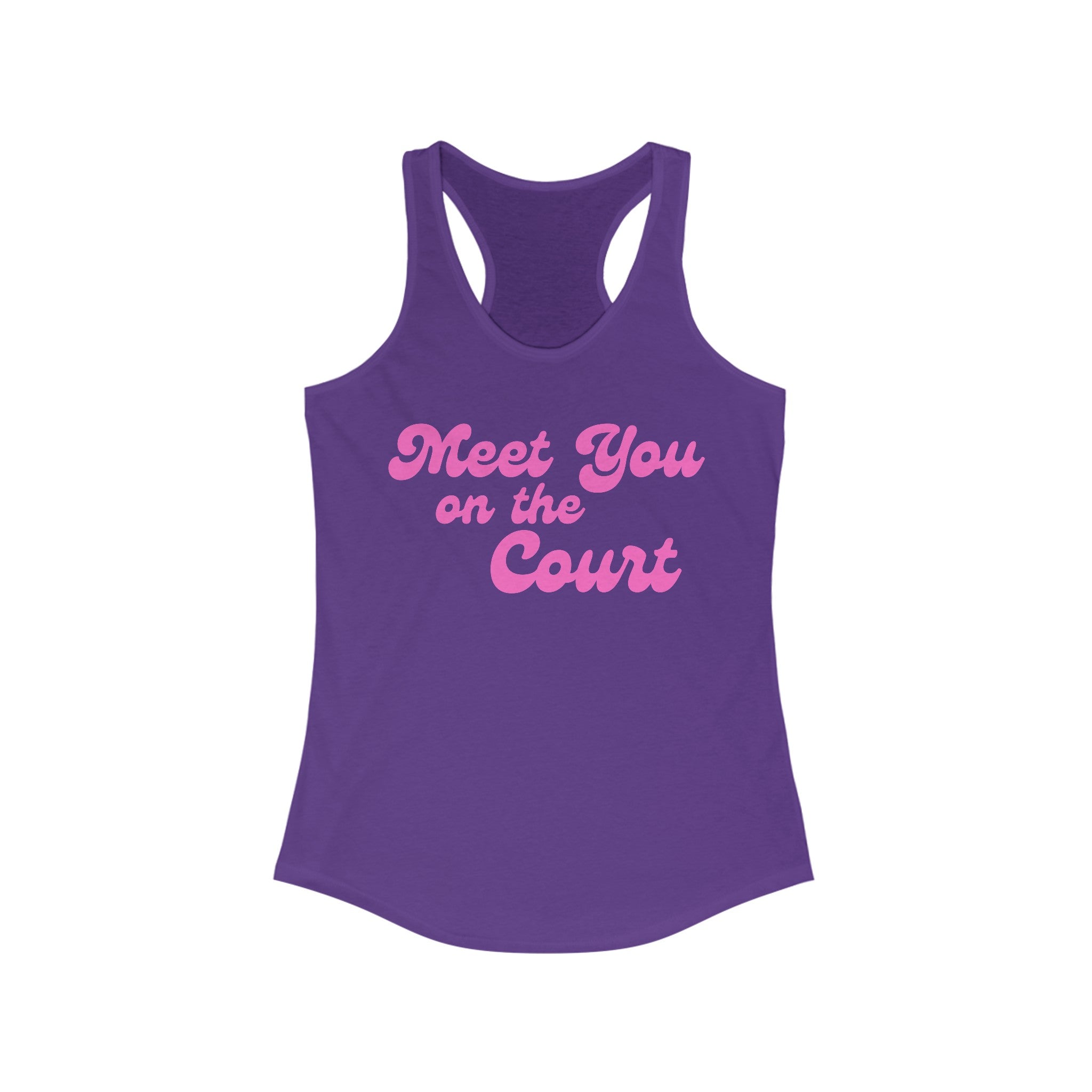 Women's Racerback Slim Fit Pickleball Tank | Meet You on the Court | Pink Wednesdays Collection