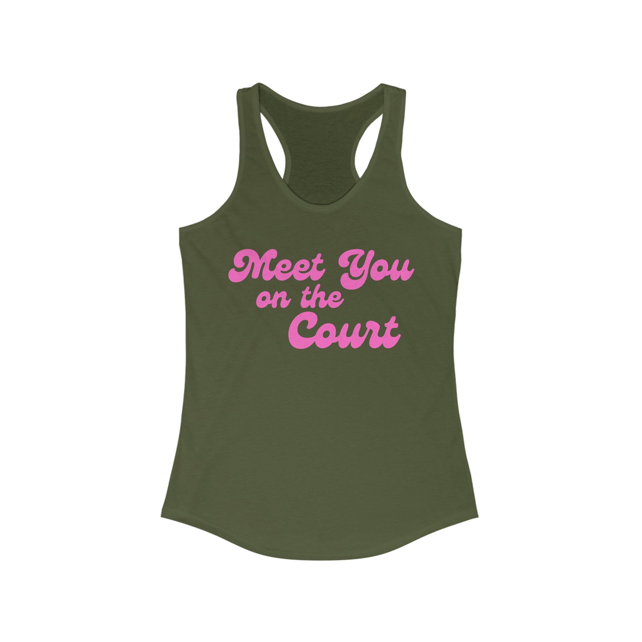 Women's Racerback Slim Fit Pickleball Tank | Meet You on the Court | Pink Wednesdays Collection