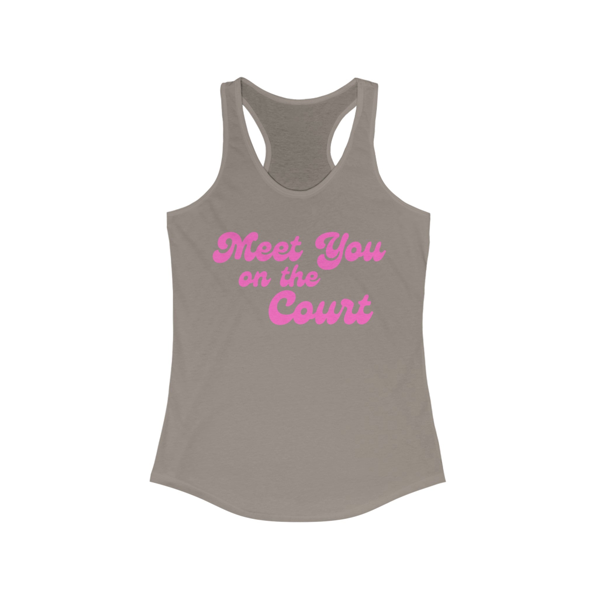 Women's Racerback Slim Fit Pickleball Tank | Meet You on the Court | Pink Wednesdays Collection