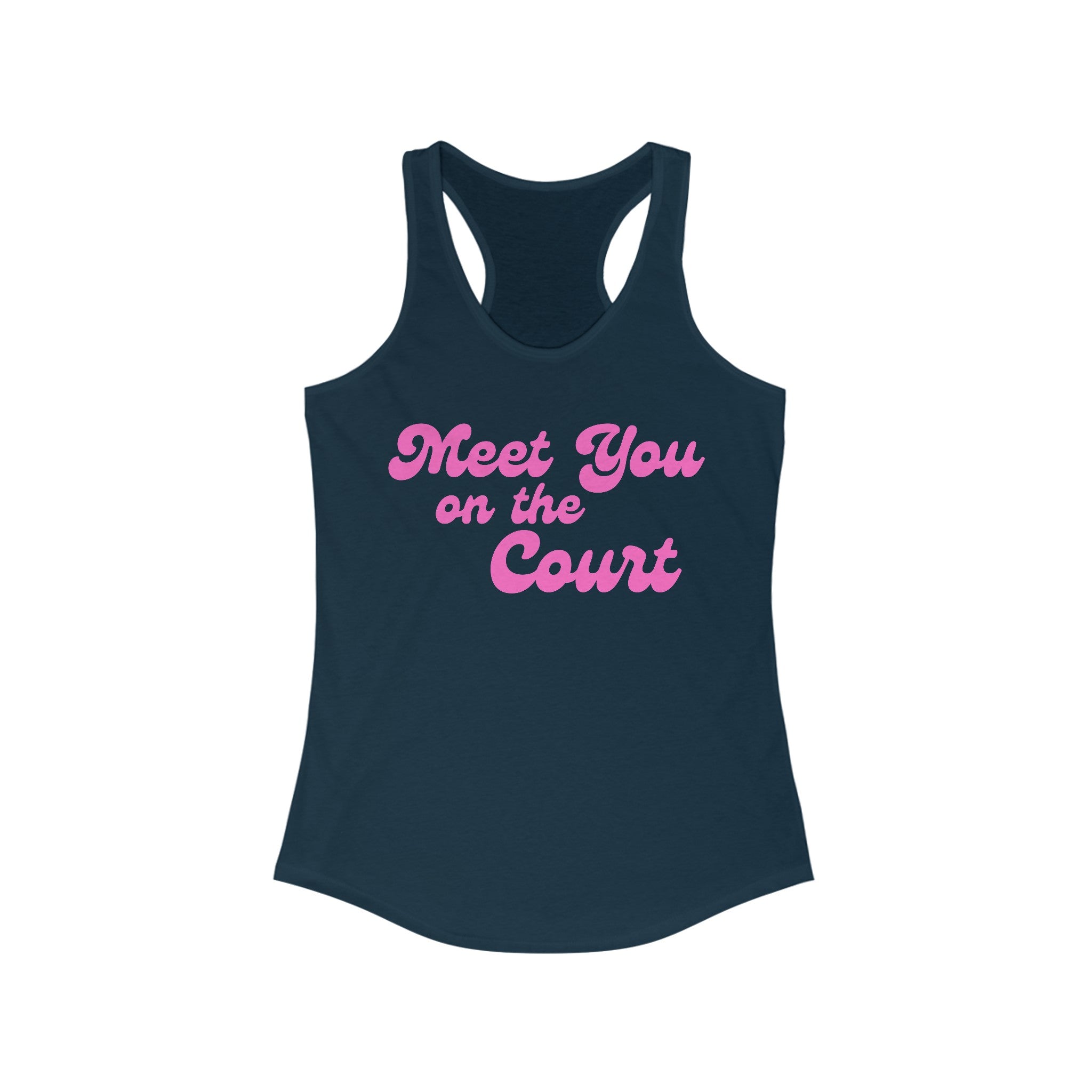 Women's Racerback Slim Fit Pickleball Tank | Meet You on the Court | Pink Wednesdays Collection