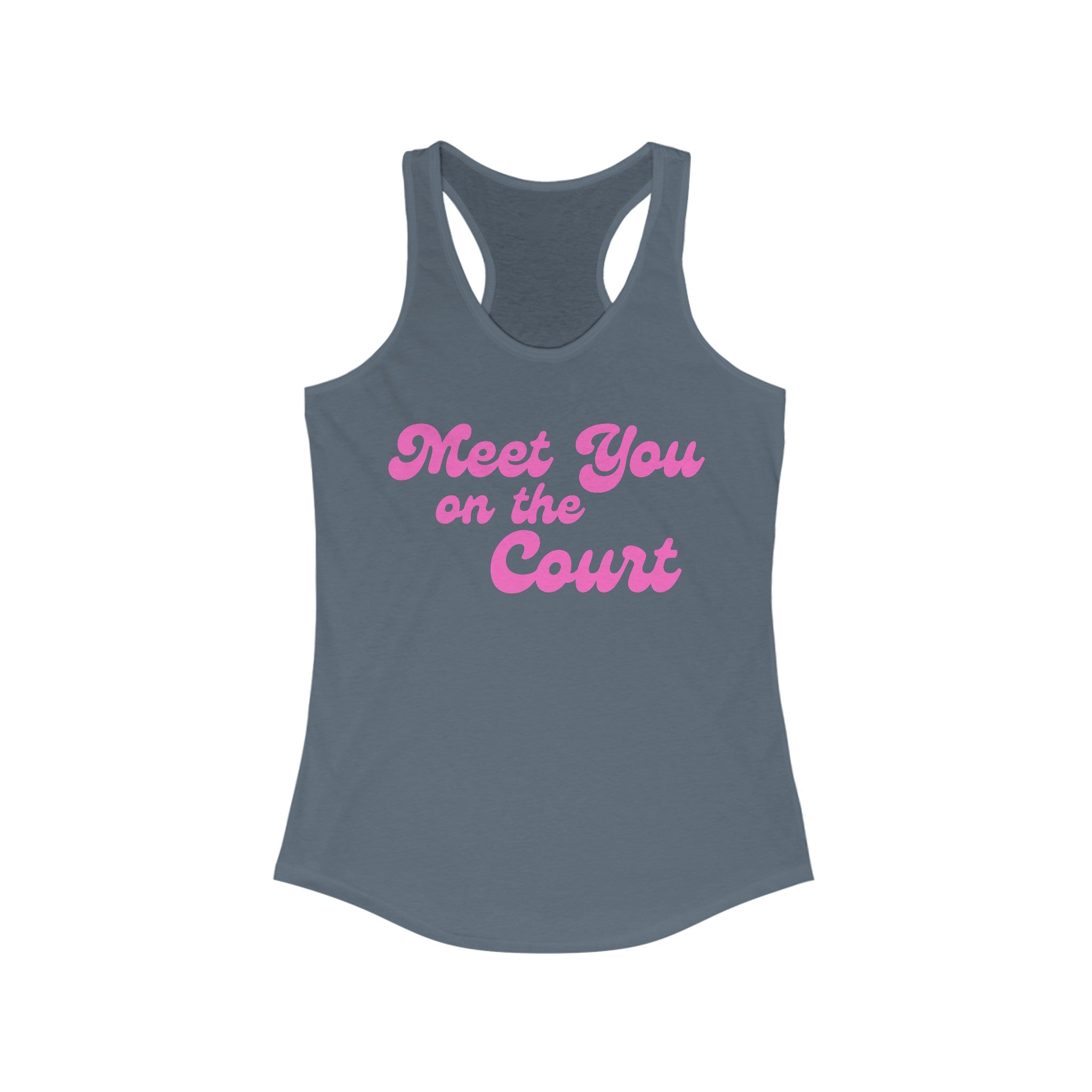 Women's Racerback Slim Fit Pickleball Tank | Meet You on the Court | Pink Wednesdays Collection
