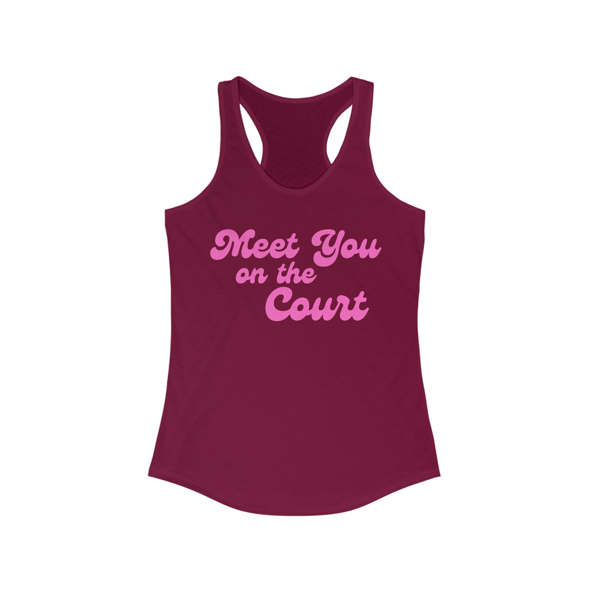Women's Racerback Slim Fit Pickleball Tank | Meet You on the Court | Pink Wednesdays Collection