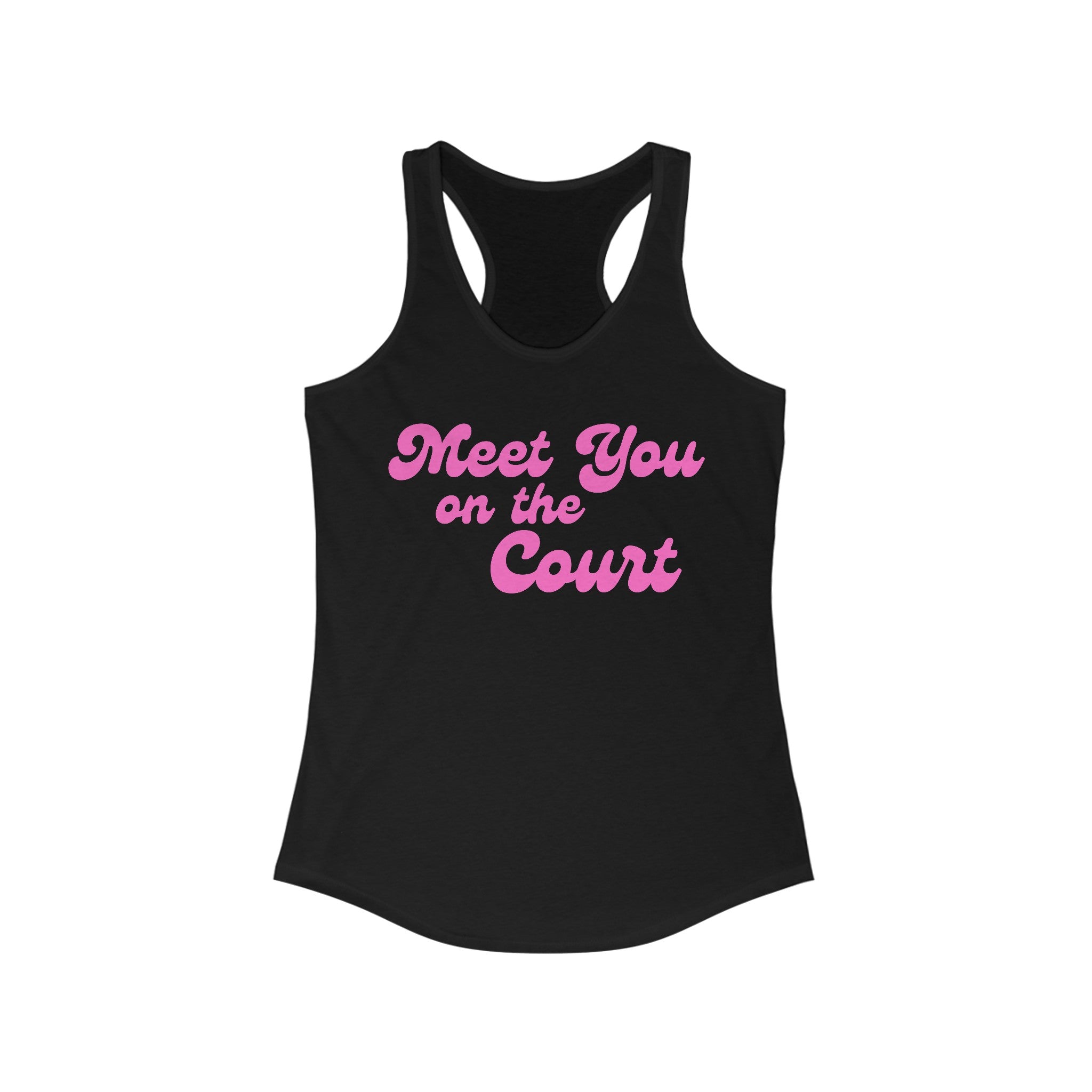 Women's Racerback Slim Fit Pickleball Tank | Meet You on the Court | Pink Wednesdays Collection