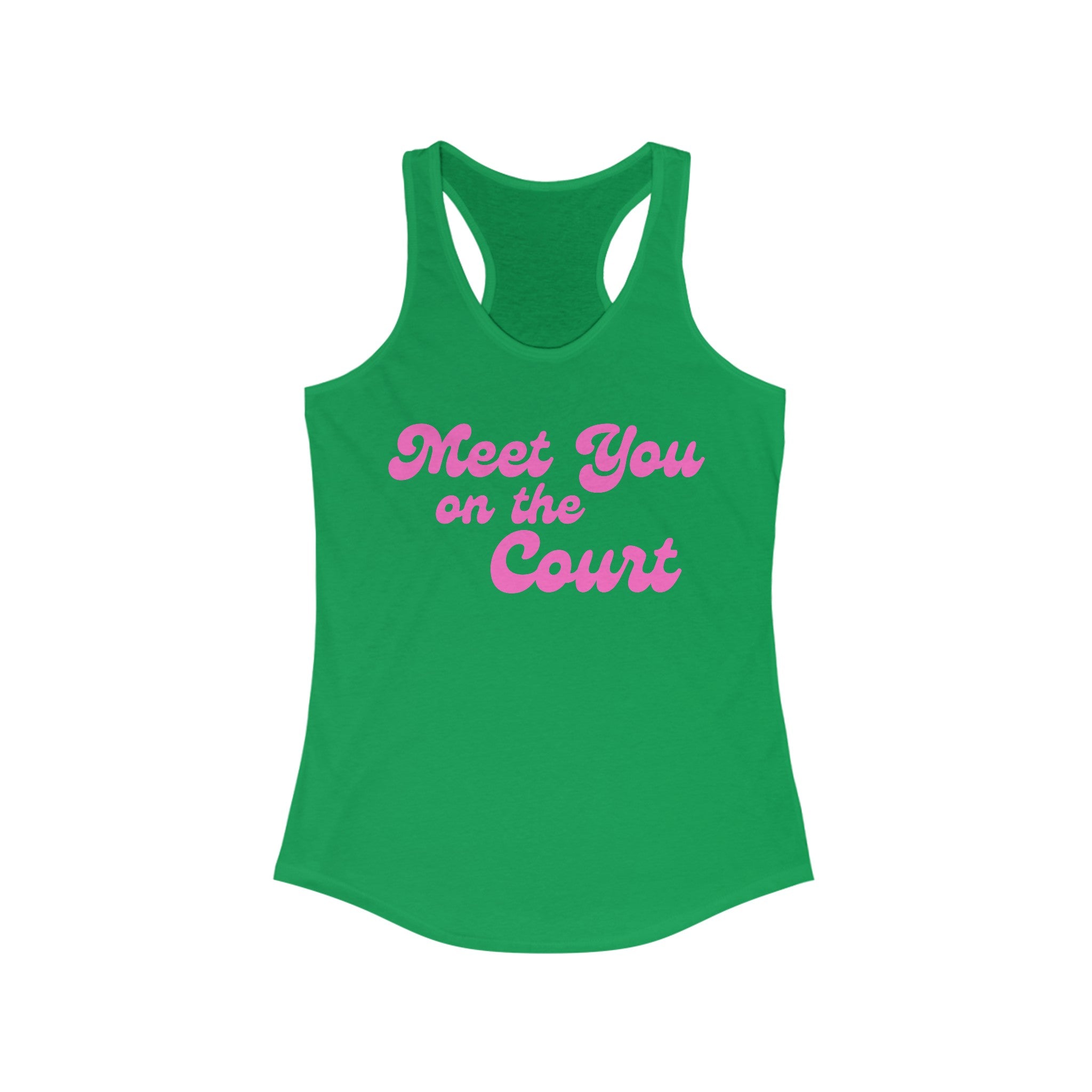 Women's Racerback Slim Fit Pickleball Tank | Meet You on the Court | Pink Wednesdays Collection