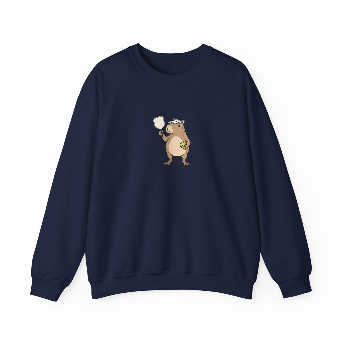 Capybara Pickleball Crewneck Sweatshirt - No Rush, We Play to Eleven