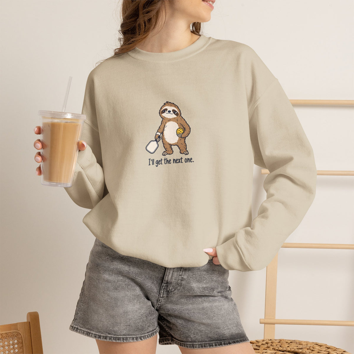 Sloth pickleball crewneck sweatshirt, I'll Get the Next One