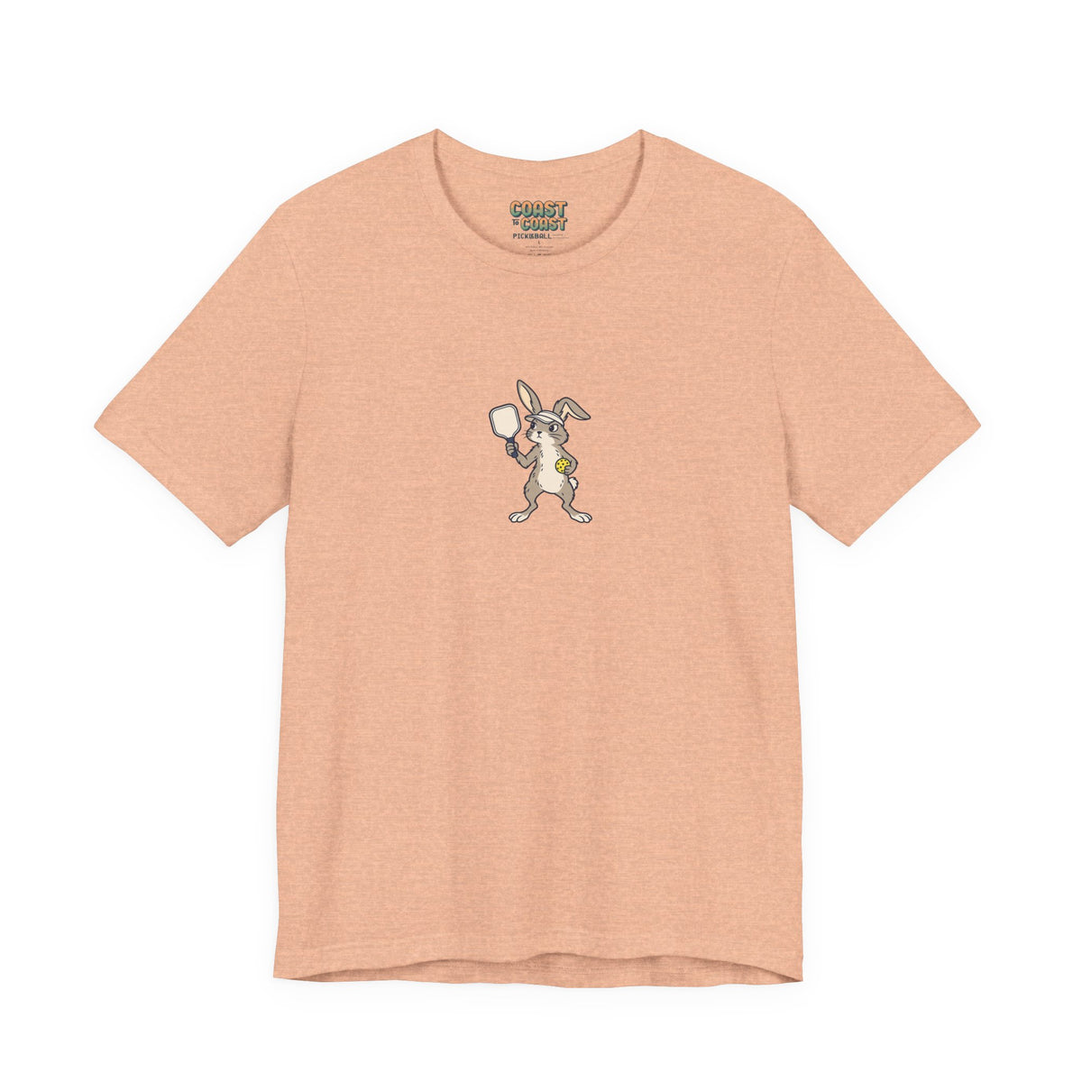 Rabbit pickleball t-shirt in Heather Peach