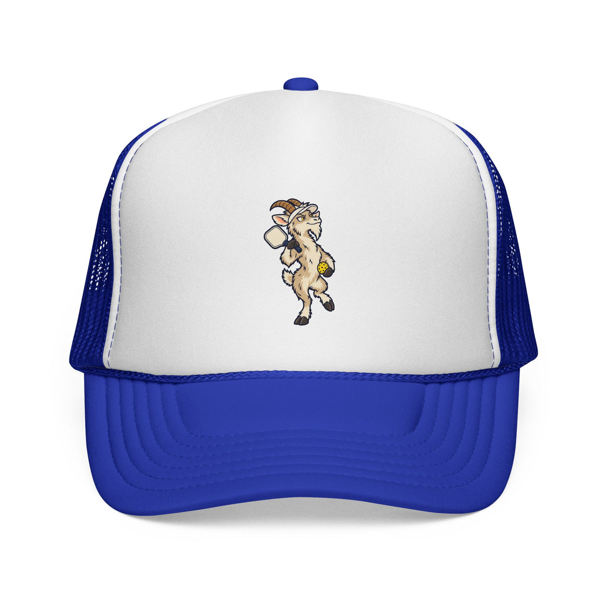 Goat pickleball trucker hat in Royal