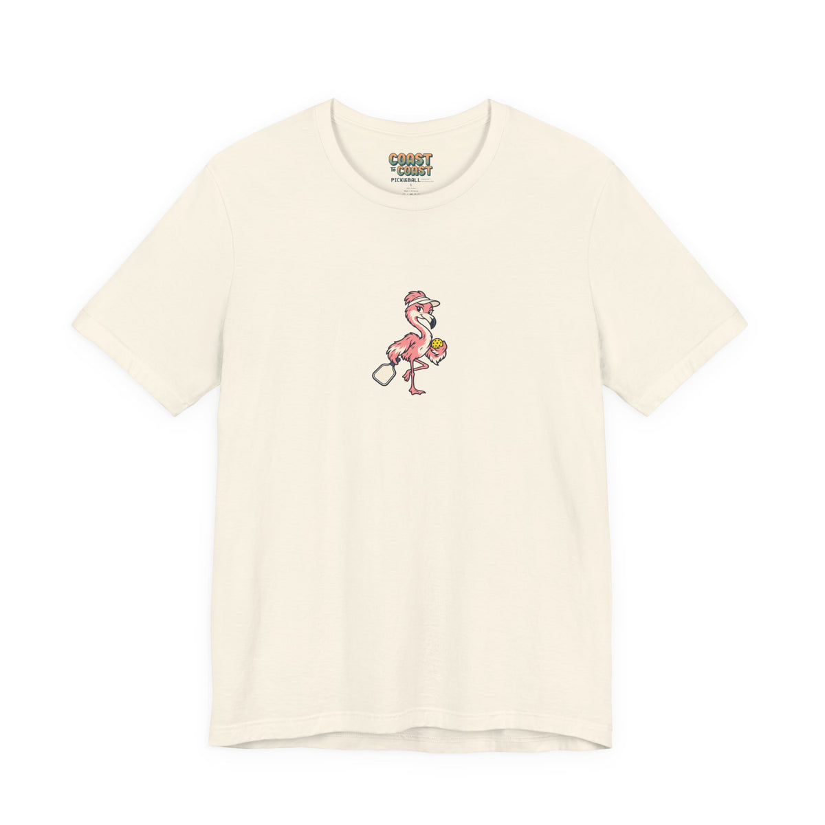 Flamingo pickleball t-shirt in Natural
