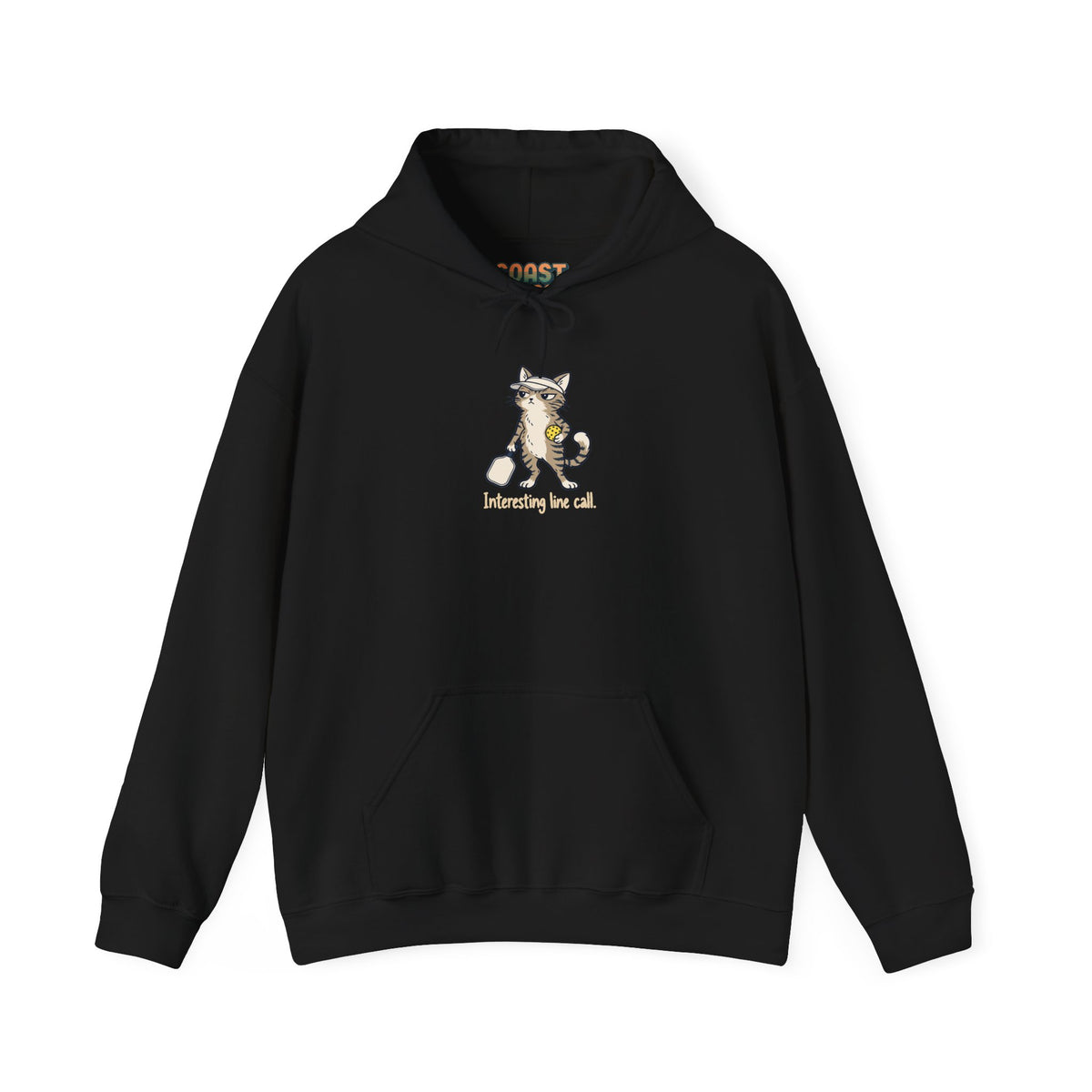 Cat pickleball hoodie in Black