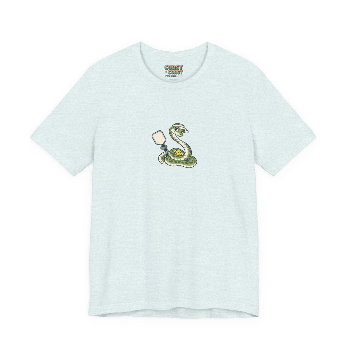 Snake pickleball t-shirt in Heather Ice Blue
