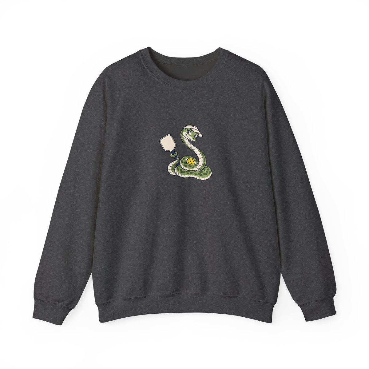 Snake pickleball crewneck sweatshirt in Dark Heather
