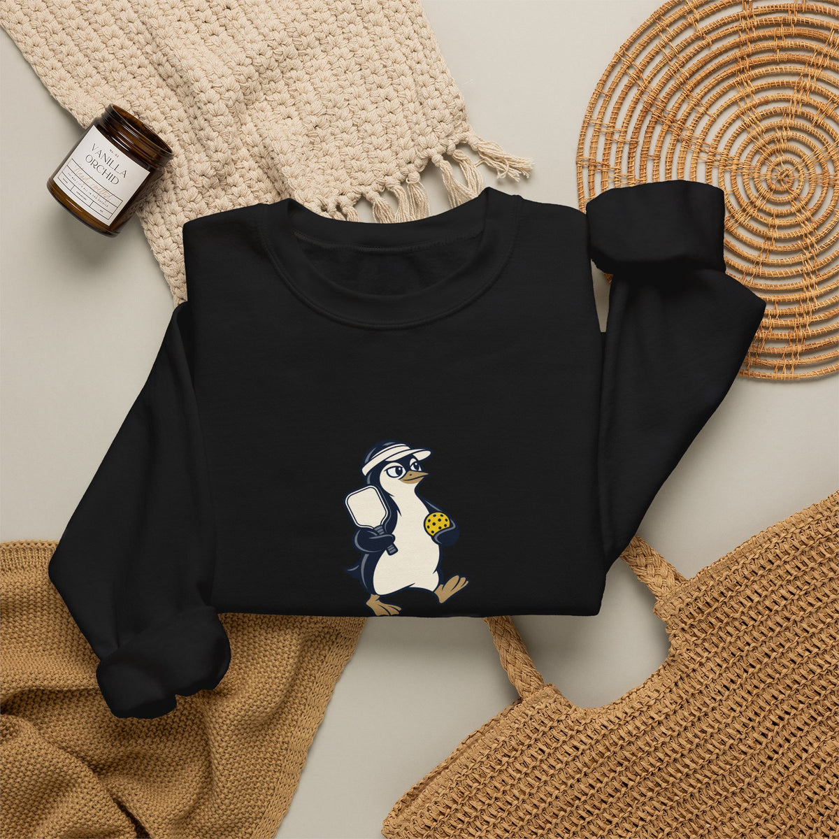 Penguin pickleball crewneck sweatshirt, Cool Under Pressure