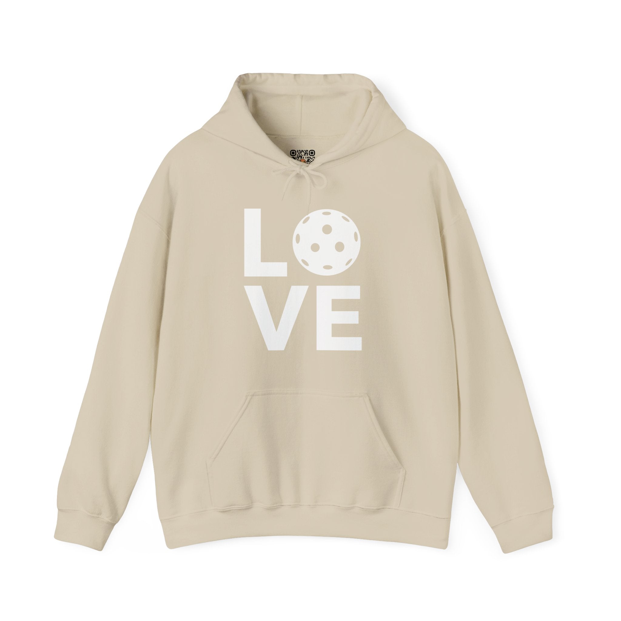 Pickleball Hoodie - LOVE Pickleball with a White Pickleball