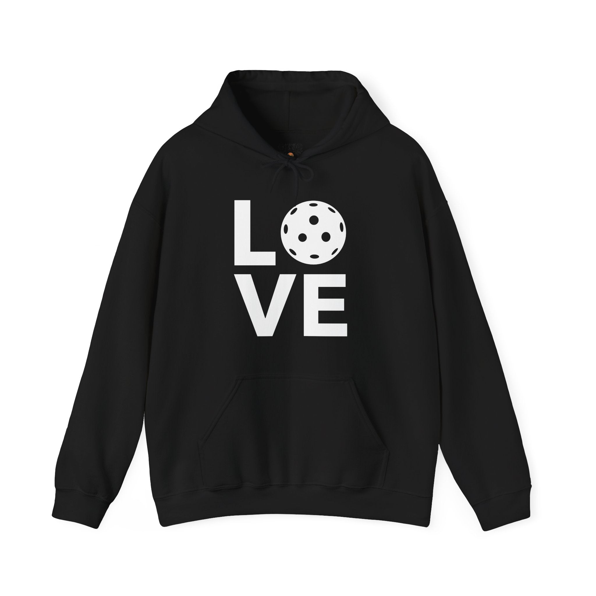 Pickleball Hoodie - LOVE Pickleball with a White Pickleball